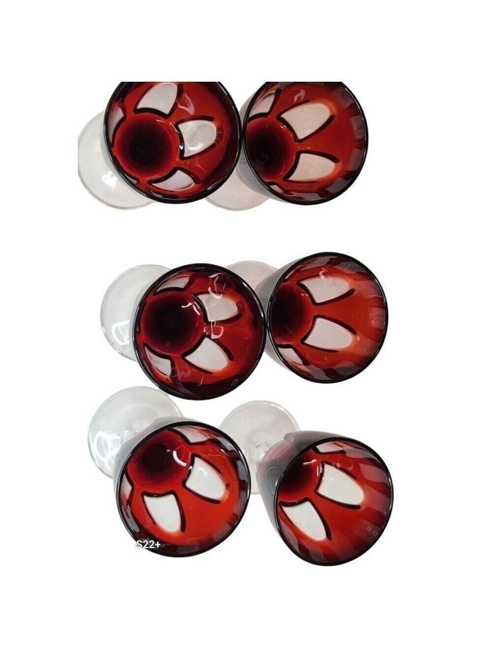 Cristal DArques Durand Ruby Wine Glasses Set Of 6 Gothic Arches Discontinued - Picture 10 of 12